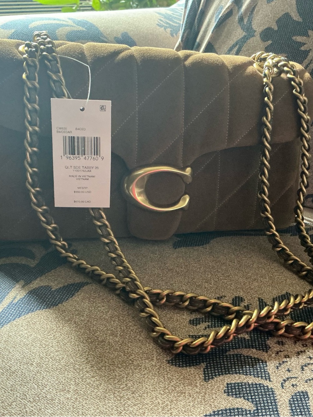 Coach Quilted Tabby 26 Shoulder Bag in Cedar with Gold Hardware - Picture 3 of 9